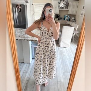 Bailey Blue Cream Blue Floral Midi Dress Size XL